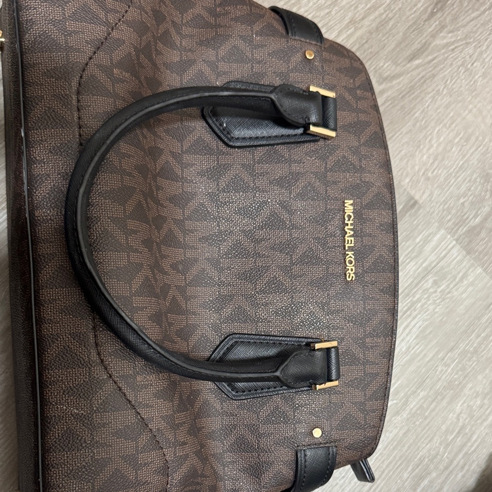Michael Kors Signature Brown and Black Satchel